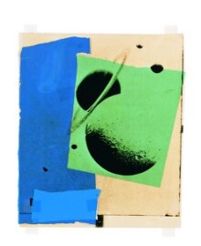 Saturn and Moons, 1984 Siebdruck auf Acetat und farbiger Collage aus Grafikpapier 30,5 x 25,4 cm