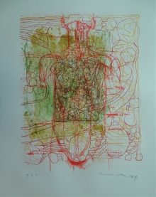 Die Architektur des Orgien Mysterien Theaters aus Mappe III, 1984-92 Lithographie 115 x 80 cm Auflage Künstlerexemplar