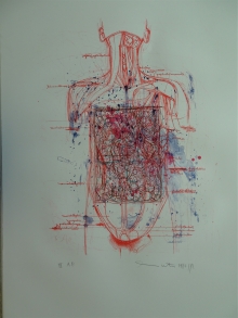 Die Architektur des Orgien Mysterien Theaters aus Mappe III, 1984-92 Lithographie 115 x 80 cm Auflage Künstlerexemplar