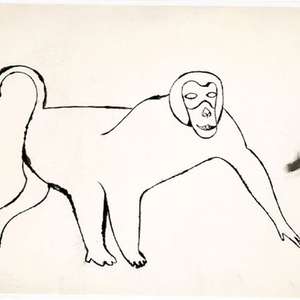 Monkey, ca.1959, Tusche und Graphit auf Papier, 45,7 x 61cm