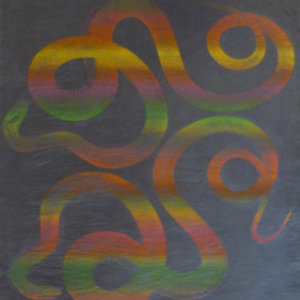 o.T., 2008, Ölpigment auf Papier, 73 x 53 cm