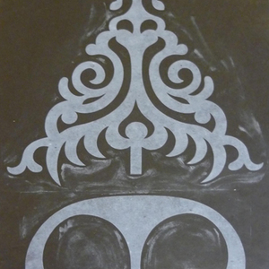 o.T., 2008, Ölpigment auf Papier, 94 x 63,5 cm (