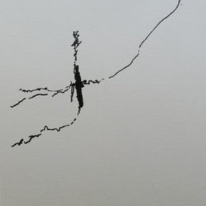 Gedankenspuren 12, 2011, Permanenter Filzstift auf Papier, 35,5 x 25,2 cm 
